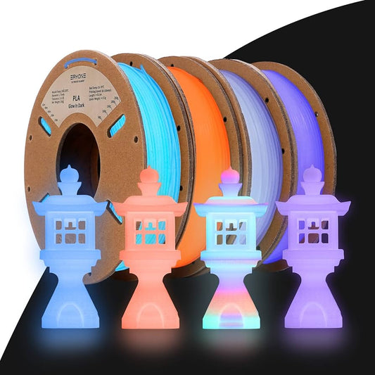 Glow‑in‑Dark PLA – Rainbow/Purple/Orange/Blue